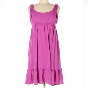 Ann Taylor LOFT sleeveless ruffled hem pink shift dress in size  Medium